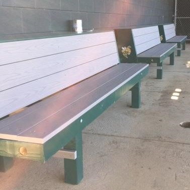 baseball bench, softball bench, Slate Grey Azek Decking